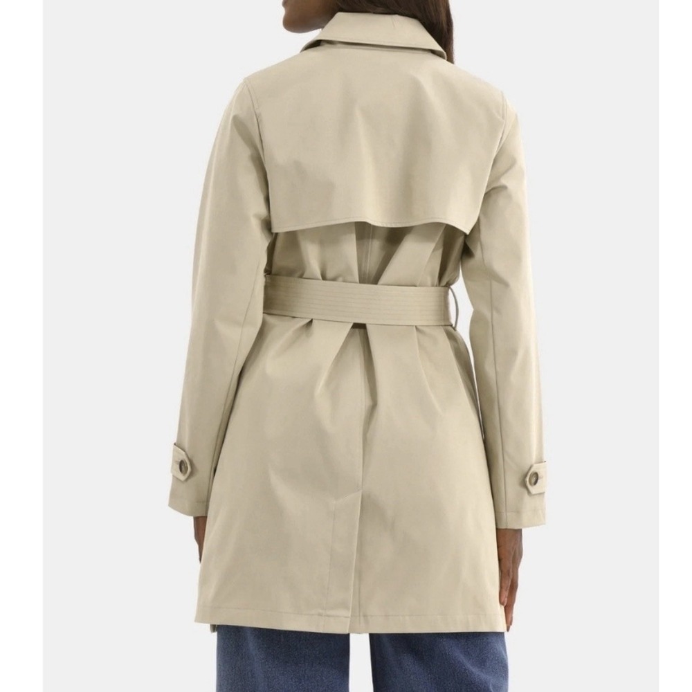 Time And Tru Classic Trench Coat Tan Beige Women's - Picture 2 of 7